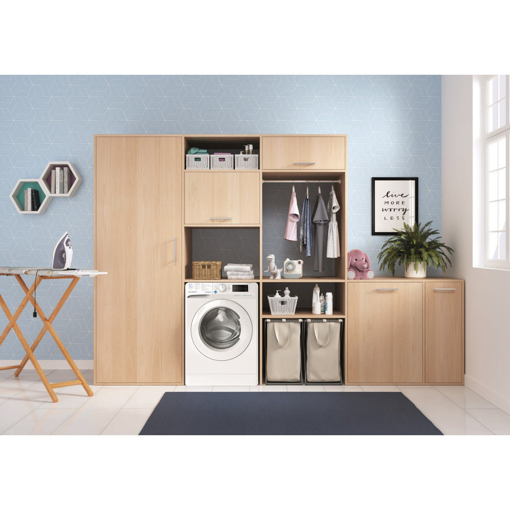 Lave linge hublot INDESIT BWE91296XWVFR - 9 kg - 1200 tr/min - Classe A - Moteur induction