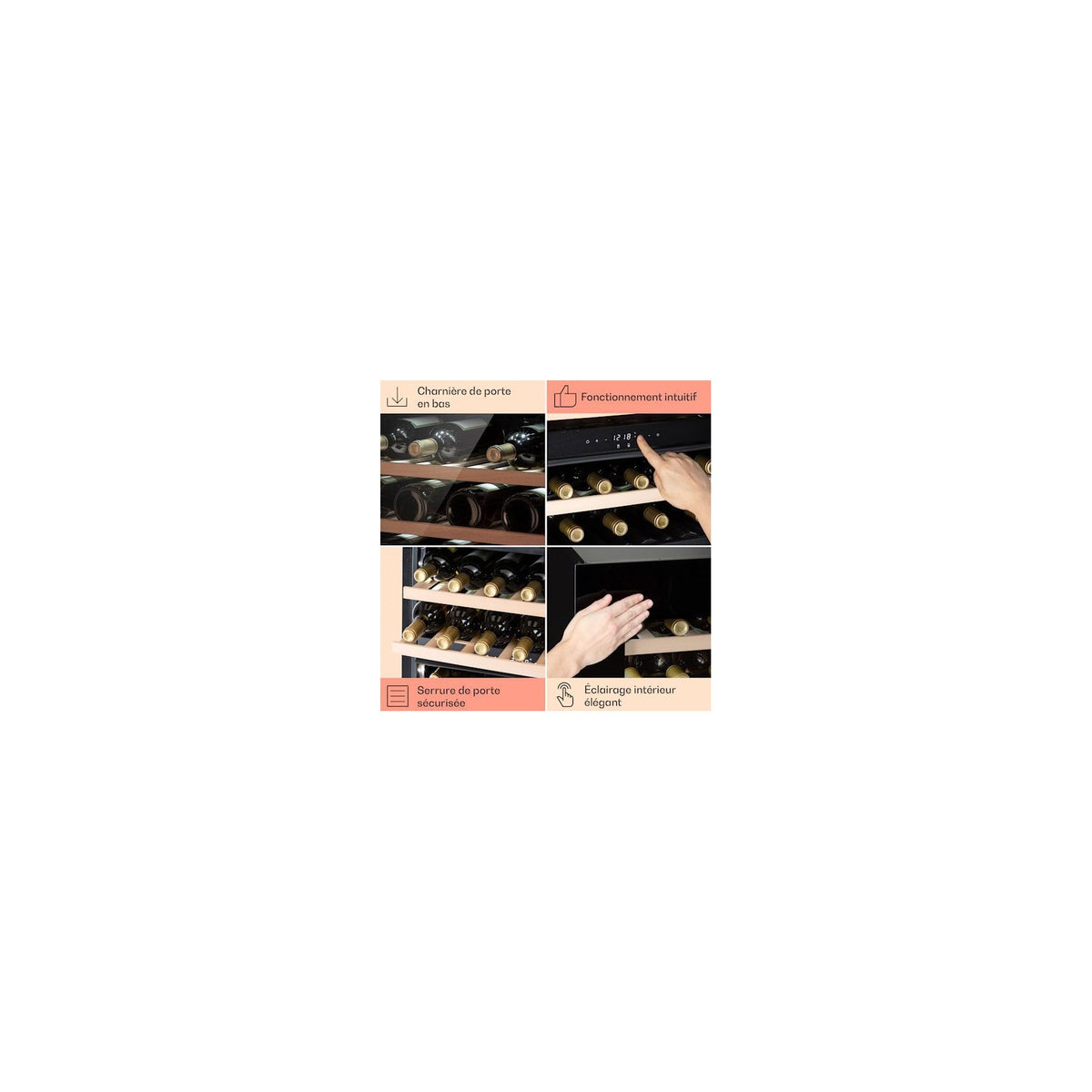 Cave à vin de service KLARSTEIN Rhône 25 Duo - 75L - Noir
