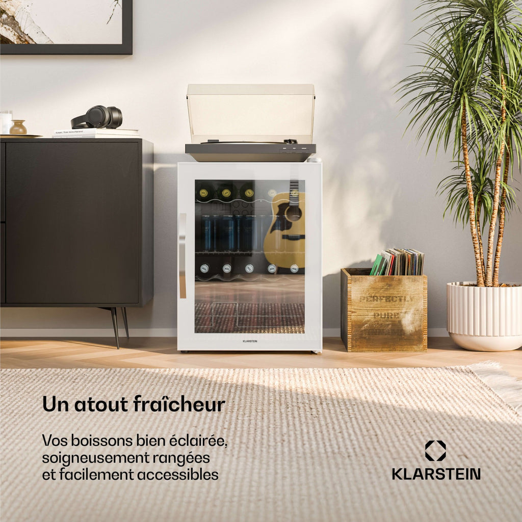 Mini réfrigérateur KLARSTEIN Beersafe porte miroir 64x48cm 60L Blanc