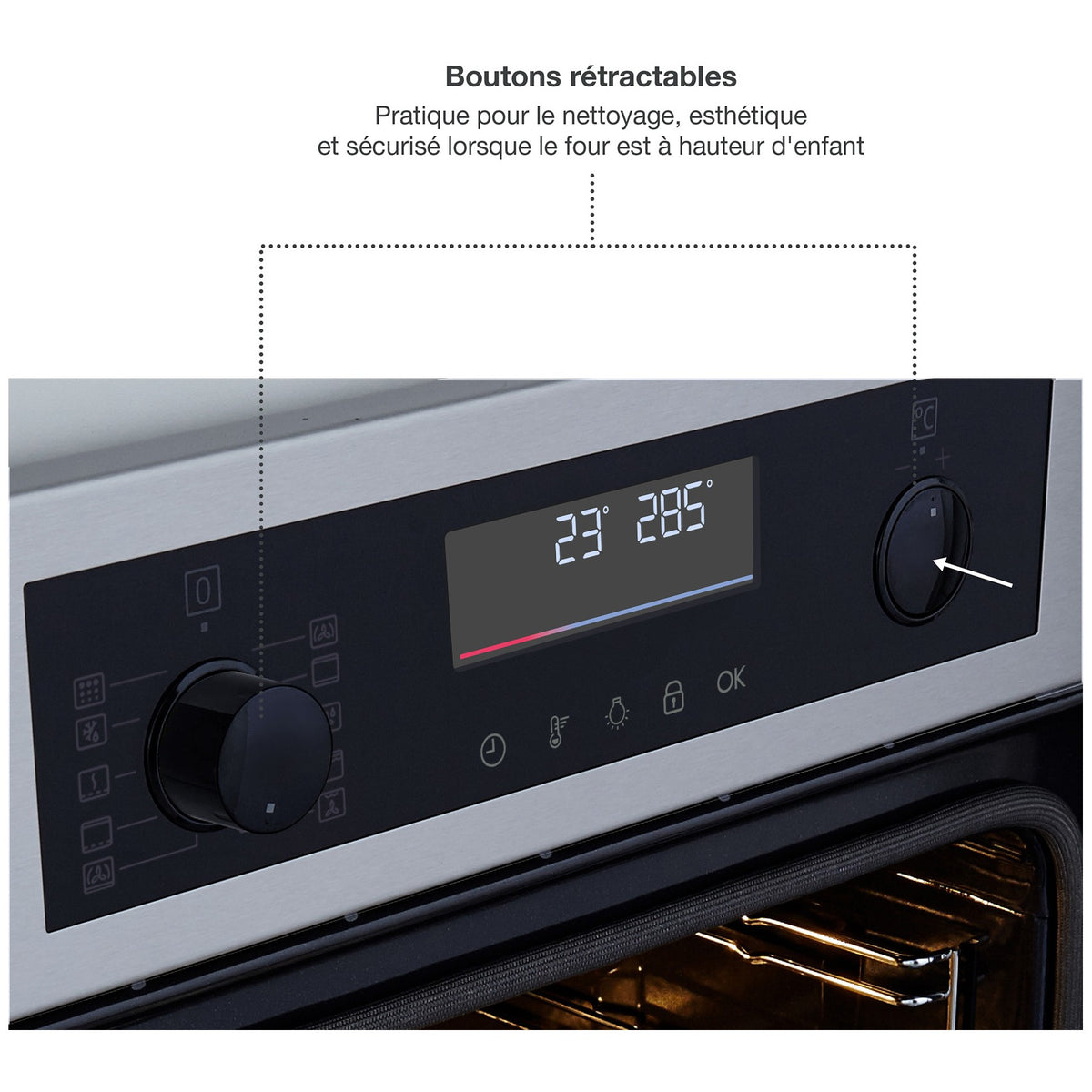 Four encastrable ESSENTIELB EFMP 105i2 - Pyrolyse - Chaleur pulsée - Porte froide - Rails télescopiques + Micro ondes grill encastrable ESSENTIELB EMEG253n Grill