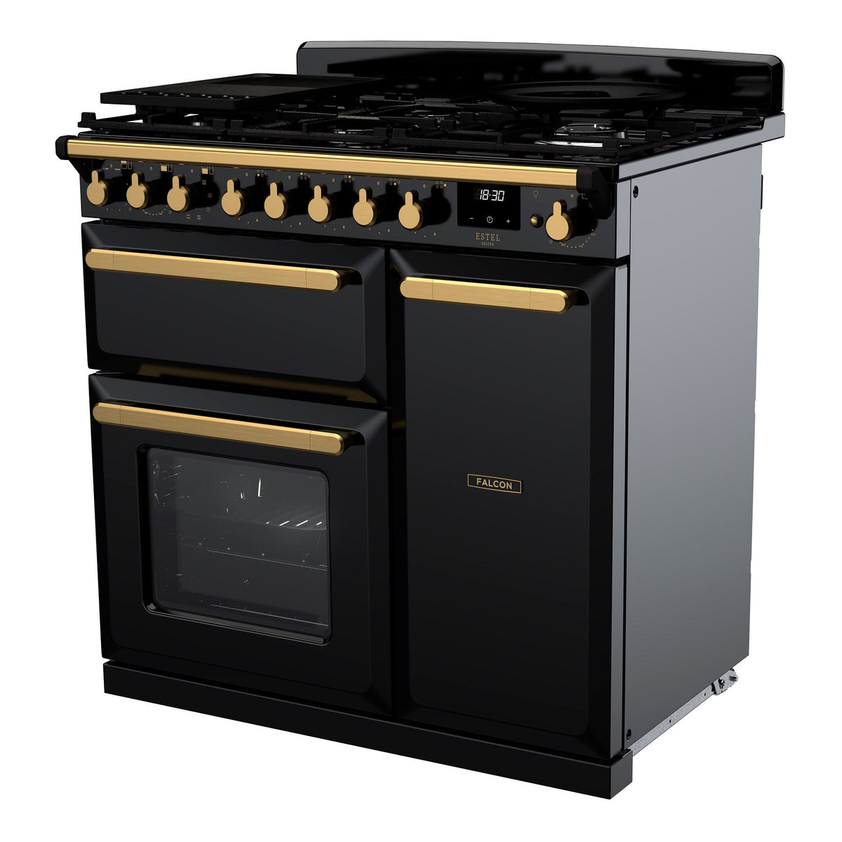 Piano de cuisson gaz FALCON ESTEL DELUXE TAB GAZ 90 CM NOIR BRILLANT