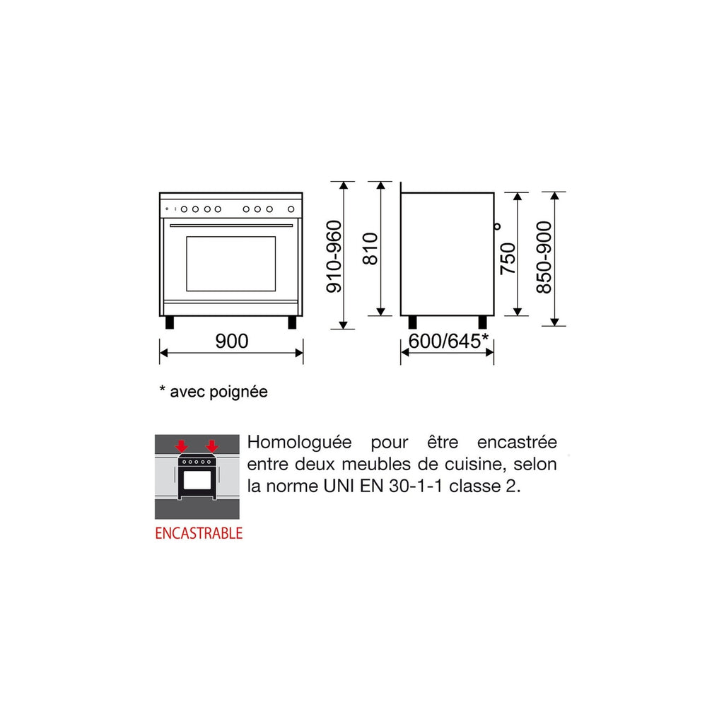 Piano de cuisson gaz GLEM GE960CVIX2