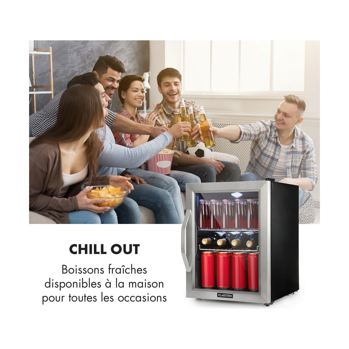 Mini réfrigérateur KLARSTEIN Beersafe M 33 litres - Argent