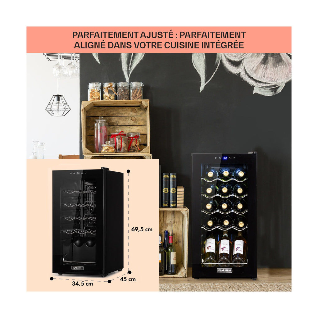 Cave à vin de service KLARSTEIN Shiraz 15 Slim Uno 44L tactile