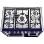 Piano de cuisson gaz FALCON Semi Pro MERCURY 100 NOIR MAT INOX POLI
