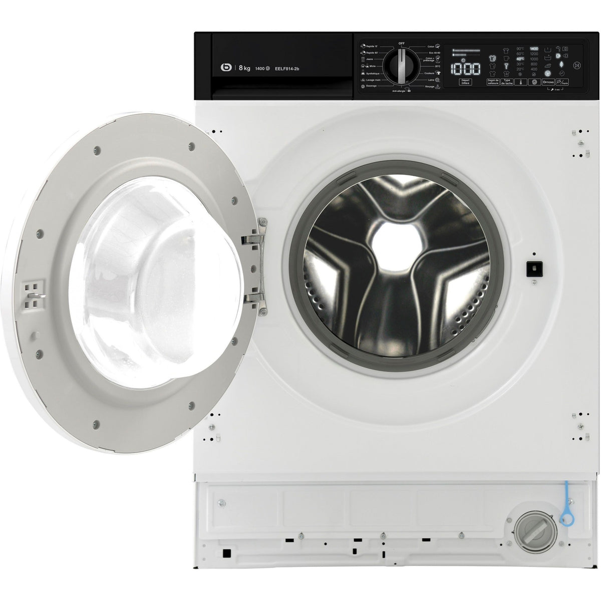 Lave linge hublot encastrable ESSENTIELB EELF814-2b - 8 kg - 1400 tr/min - Classe A - Moteur induction direct drive