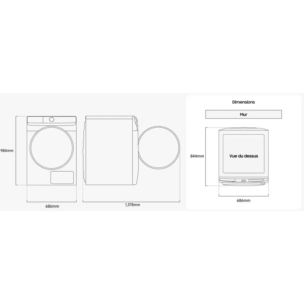 Sèche linge pompe à chaleur SAMSUNG DV16DG8600BW