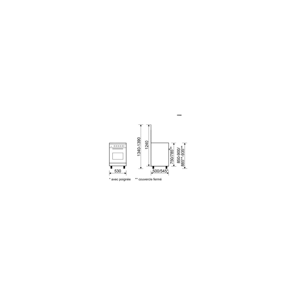 Cuisinière gaz GLEM GA551GWH