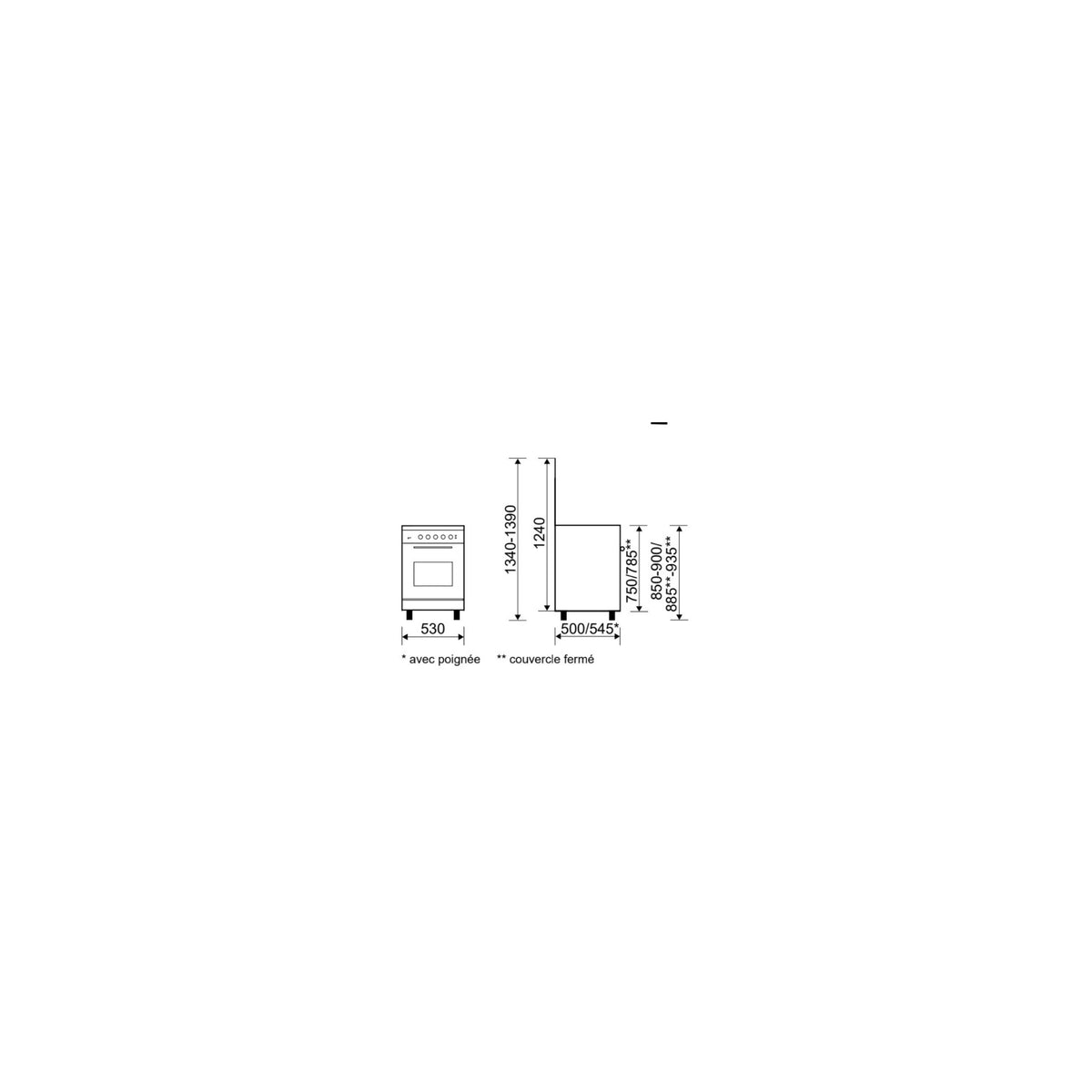 Cuisinière gaz GLEM GA551GWH