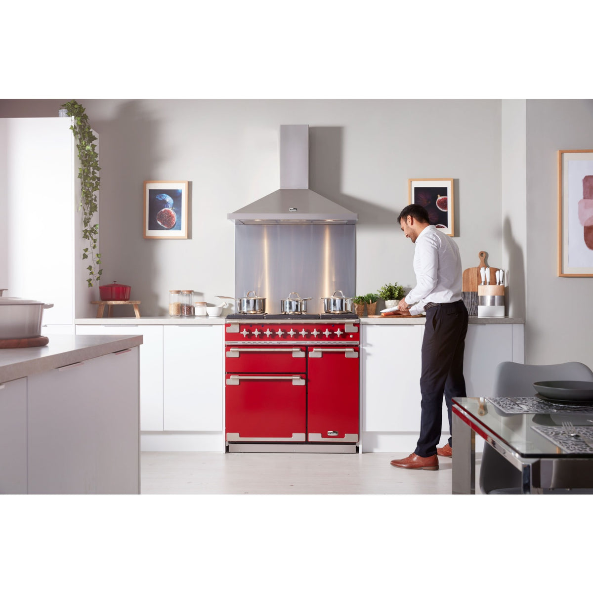 Piano de cuisson gaz FALCON ELISE90 MIXT ROUGE CERISE