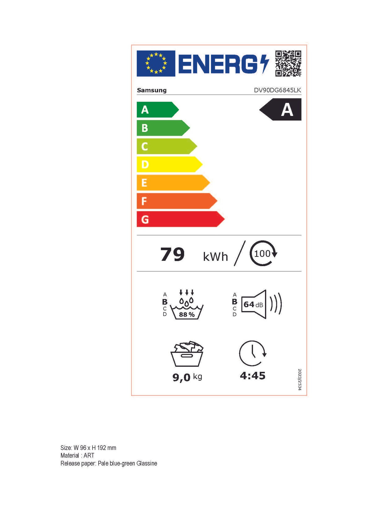 Sèche linge pompe à chaleur SAMSUNG DV90DG6845LK
