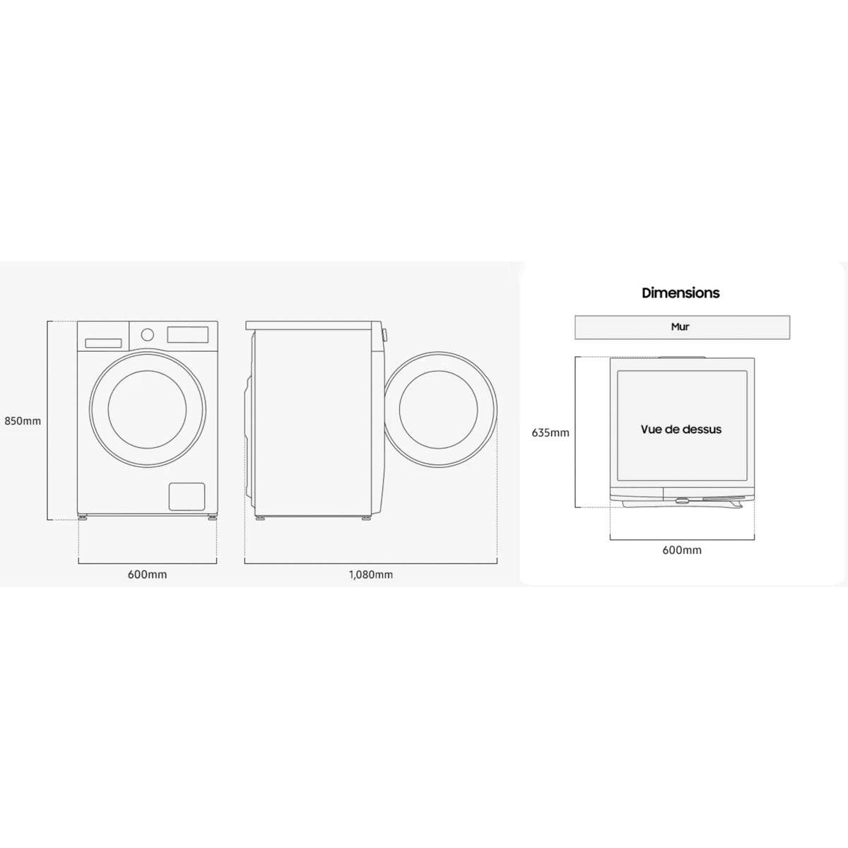 Lave linge hublot SAMSUNG WW80CGC04DAB - 8 kg - 1400 tr/min - Classe A - Moteur induction - Connecté - Noir - Bespoke AI