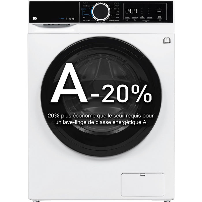 Lave linge hublot ESSENTIELB ELF1214-3b - 12 kg - 1351 tr/min - Classe A - Moteur induction