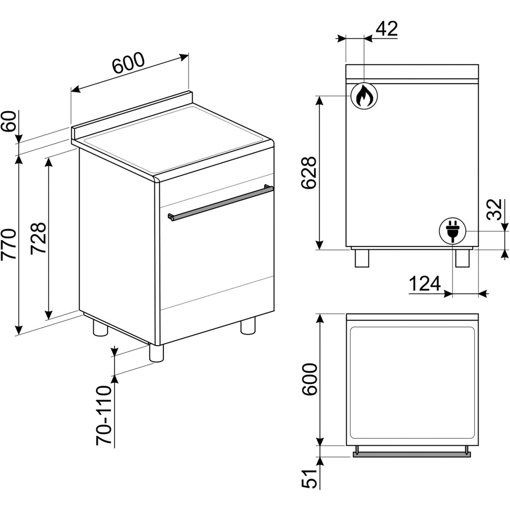 Cuisinière gaz SMEG GP61X9