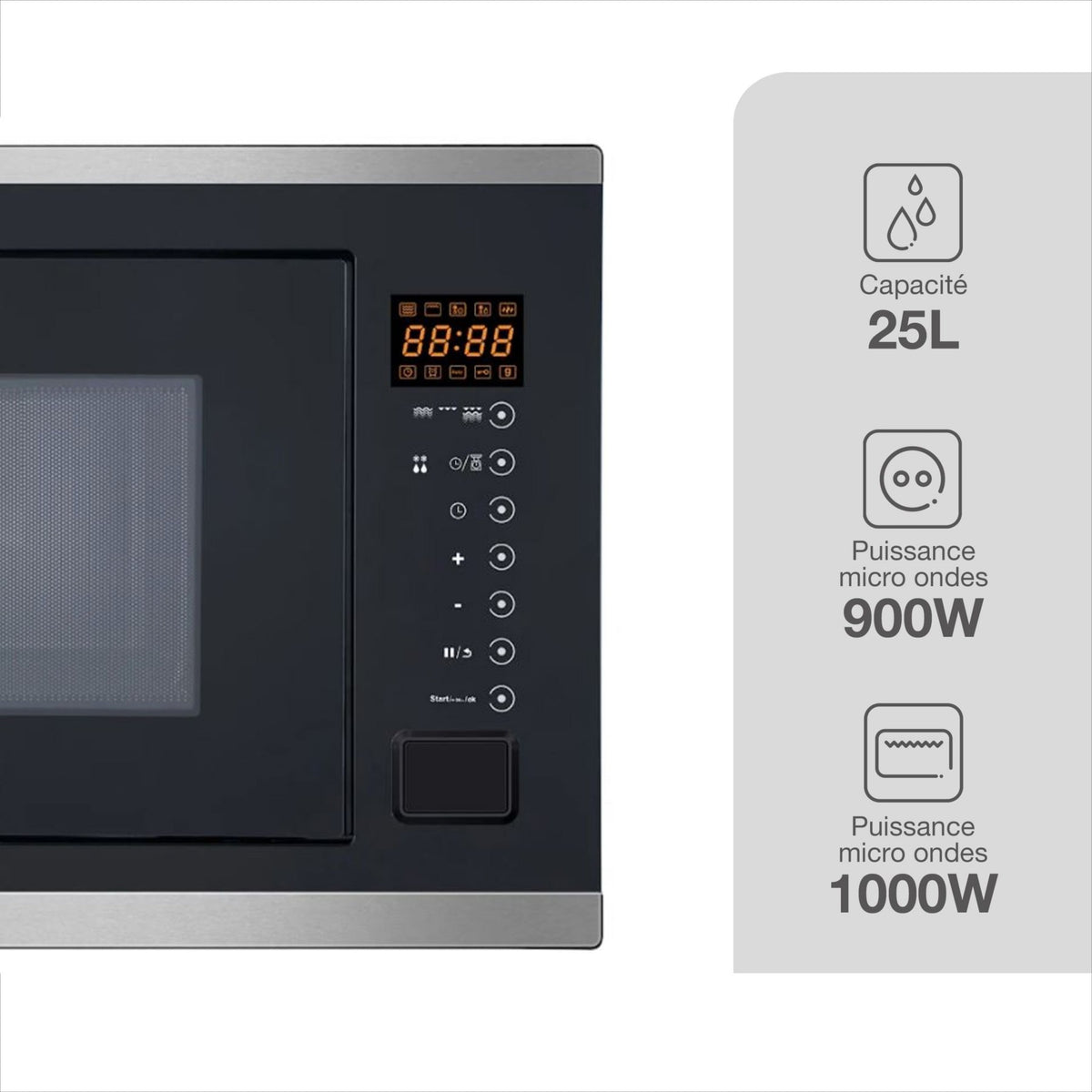 Four encastrable ESSENTIELB EFMP 105i2 - Pyrolyse - Chaleur pulsée - Porte froide - Rails télescopiques + Micro ondes grill encastrable ESSENTIELB EMEG253n Grill