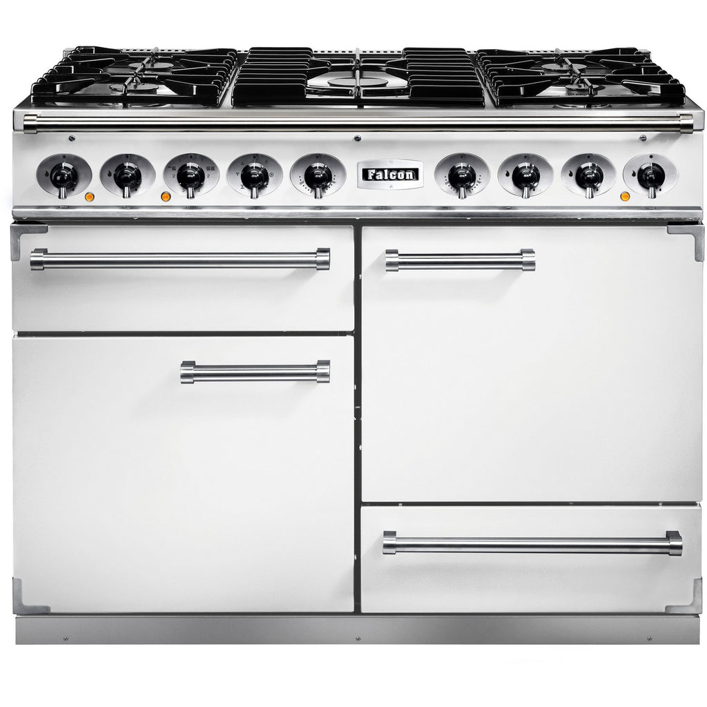 Piano de cuisson gaz FALCON Semi Pro DELUXE 110 BLANC NICKEL BROSSÉ