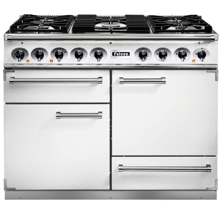 Piano de cuisson gaz FALCON Semi Pro DELUXE 110 BLANC NICKEL BROSSÉ