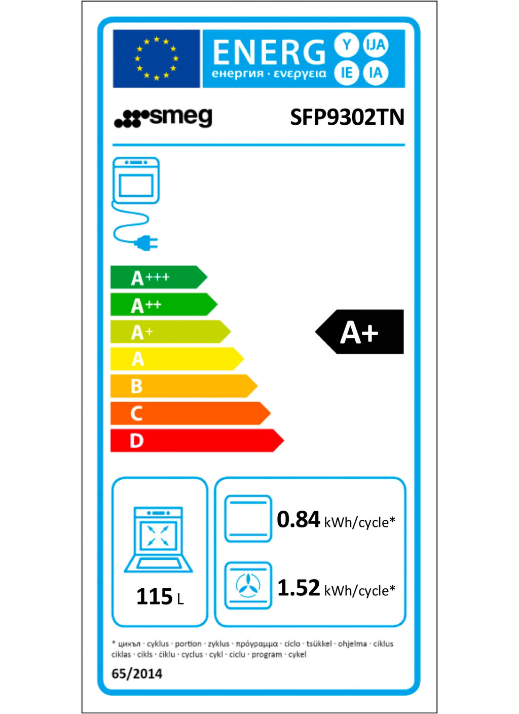 Four encastrable SMEG SFP9302TN - Pyrolyse - Chaleur pulsée - Porte froide - Rails télescopiques