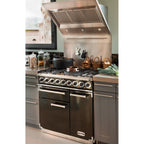 Piano de cuisson gaz FALCON Semi Pro DELUXE 90 NOIR CHROME