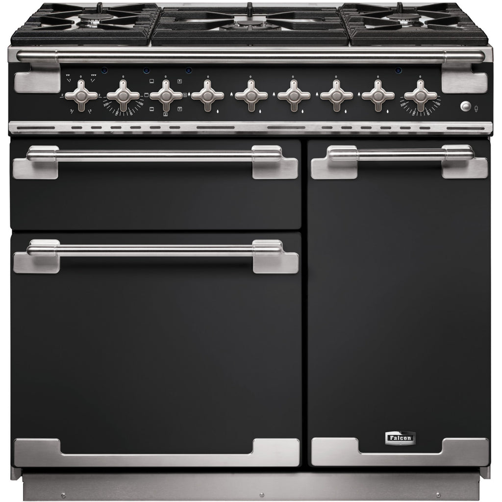 Piano de cuisson gaz FALCON ELISE 90 CHARBON Mat satiné NICKEL
