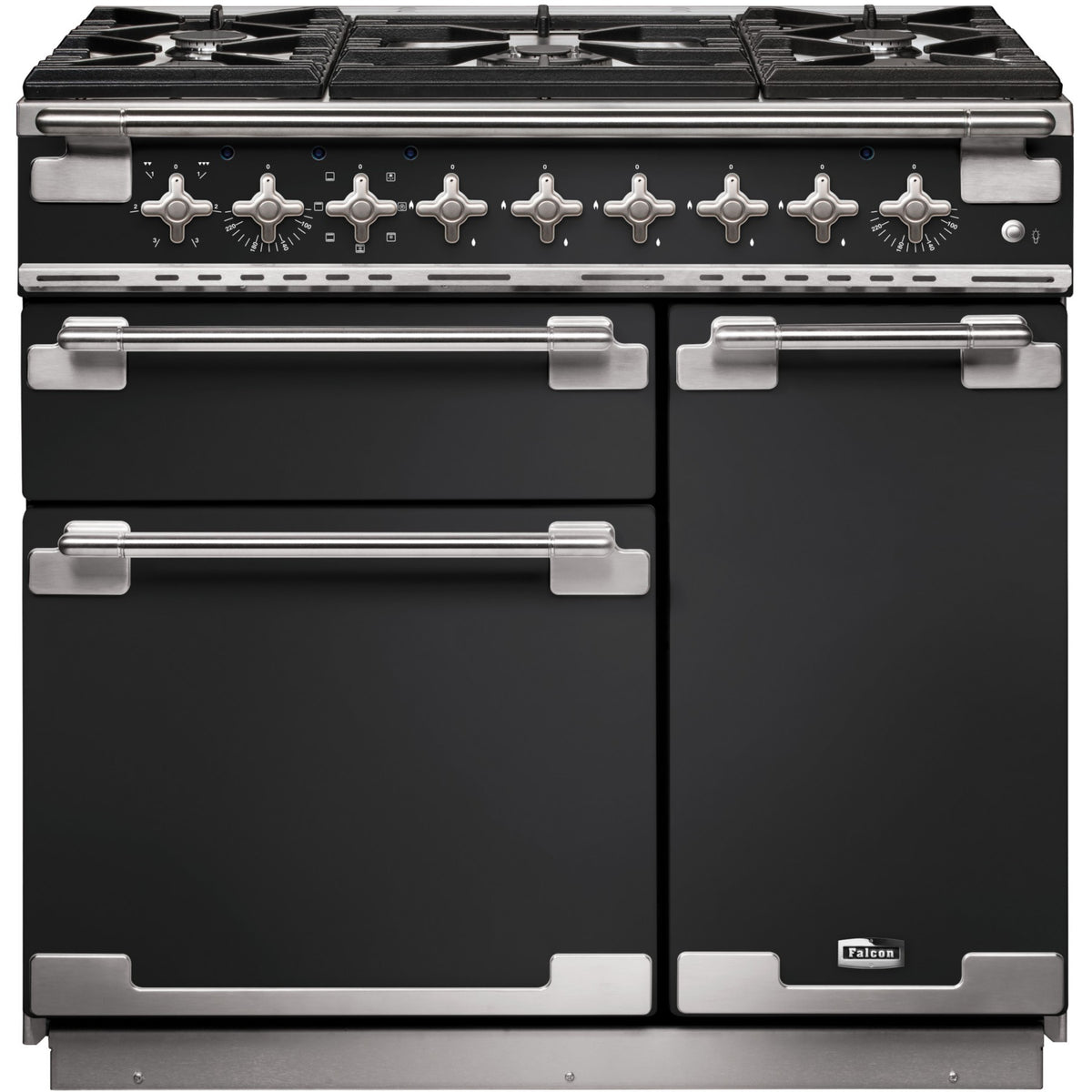 Piano de cuisson gaz FALCON ELISE 90 CHARBON Mat satiné NICKEL