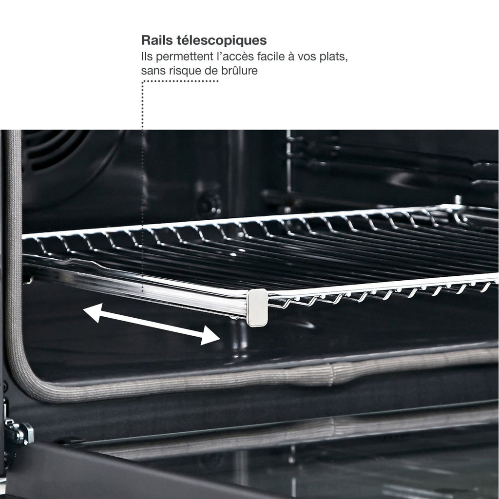 Four encastrable ESSENTIELB EFMP 105i2 - Pyrolyse - Chaleur pulsée - Porte froide - Rails télescopiques