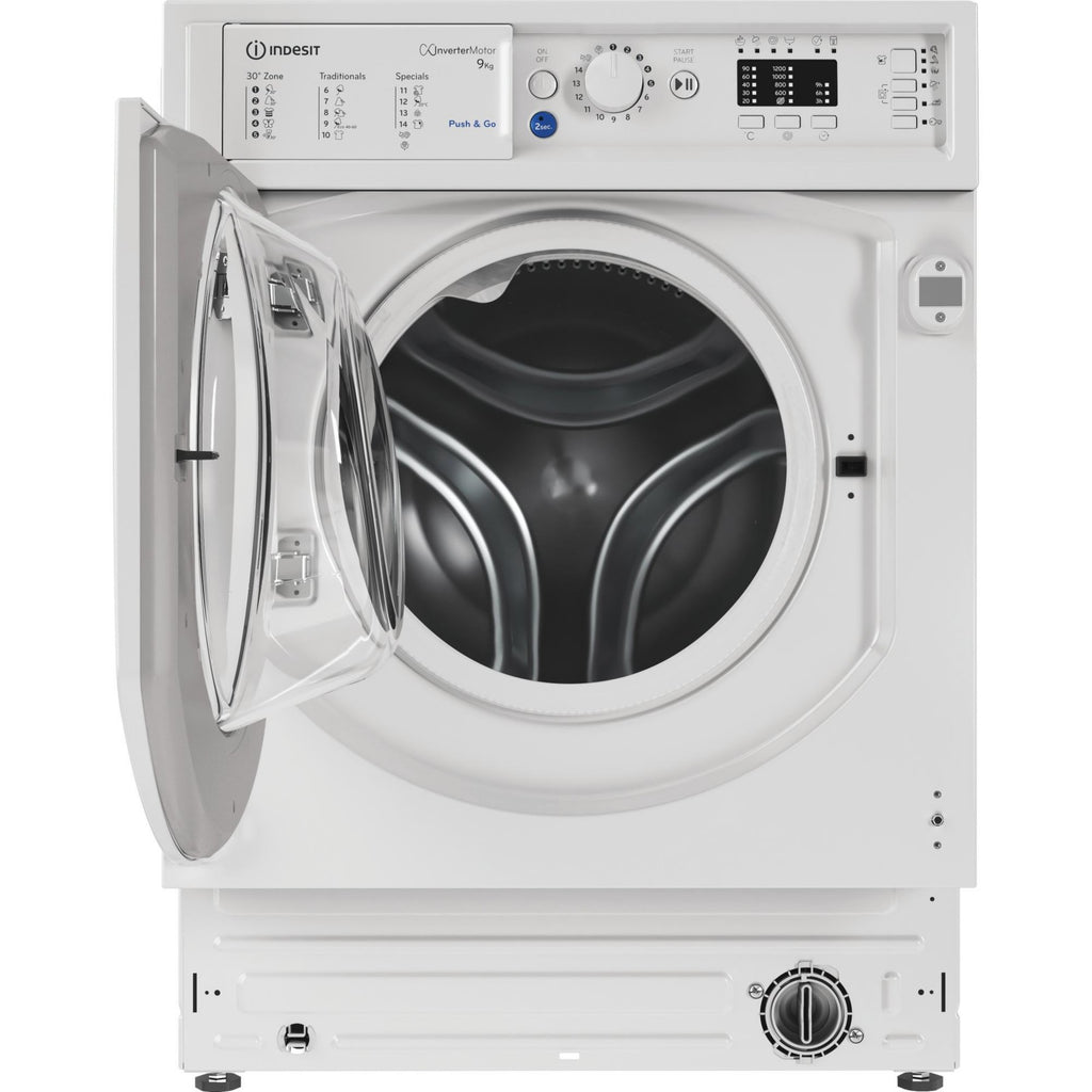 Lave linge hublot encastrable INDESIT BIWMIL9146FR - 9 kg - 1400 tr/min - Classe A - Moteur induction