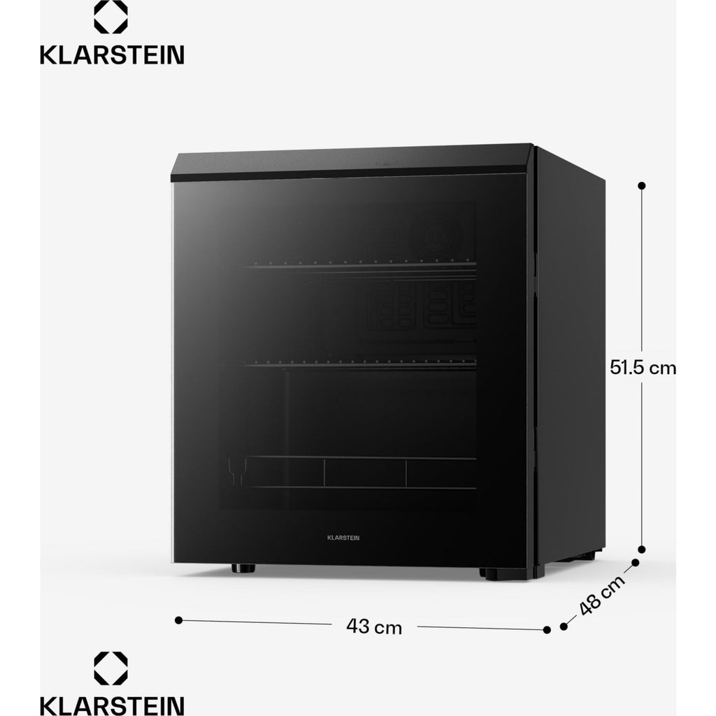 Mini réfrigérateur KLARSTEIN Bevora 52cm 46L Frigo Porte Vitrée Noir