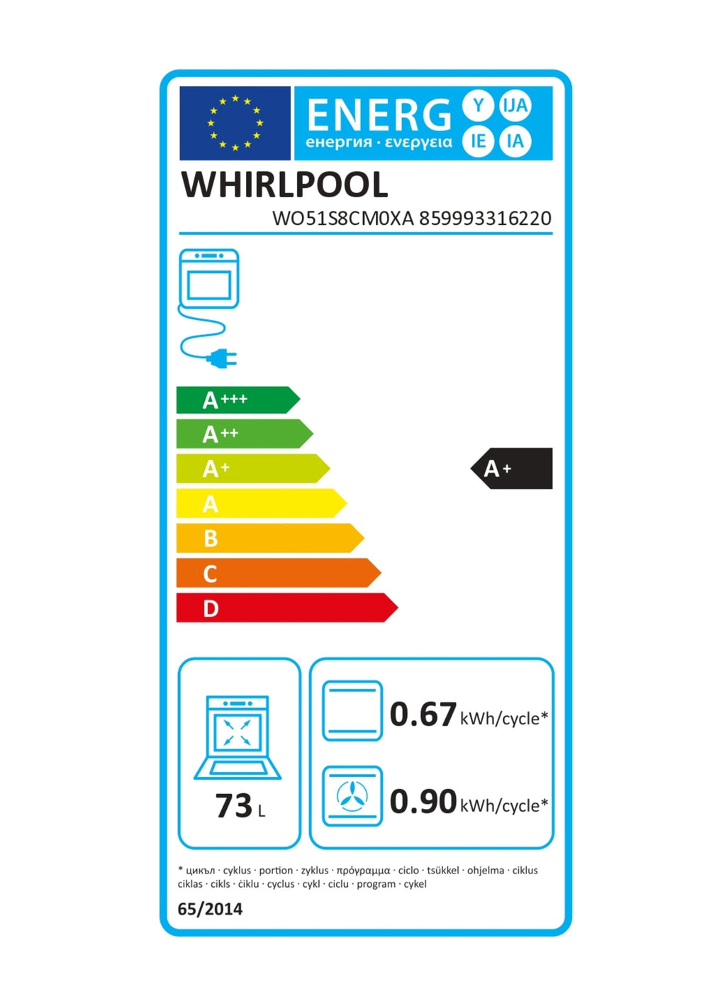Four encastrable WHIRLPOOL WO51S8CM0XA - Catalyse - Chaleur pulsée