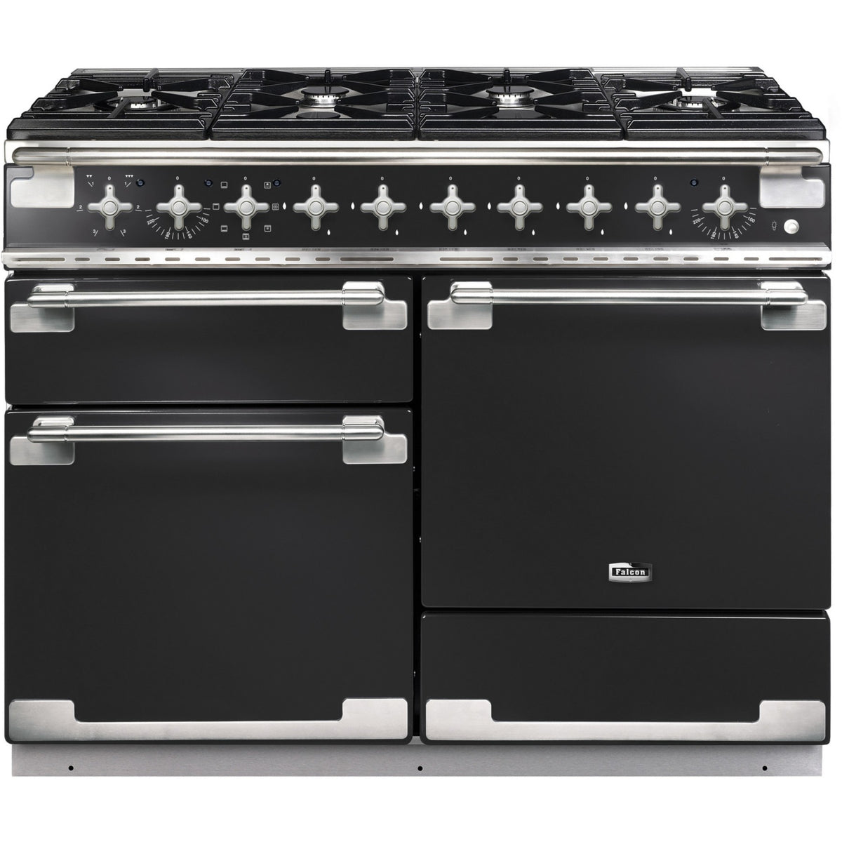 Piano de cuisson gaz FALCON ELISE 110 CHARBON Mat satiné NICKEL