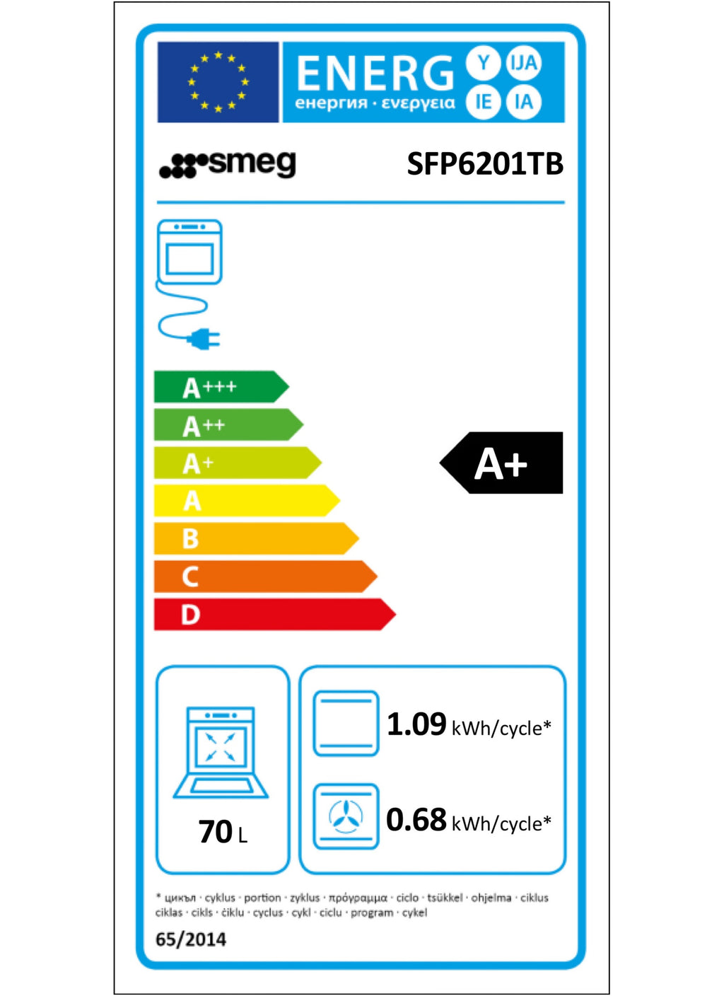 Four encastrable SMEG SFP6201TB - Pyrolyse - Chaleur pulsée - Porte froide