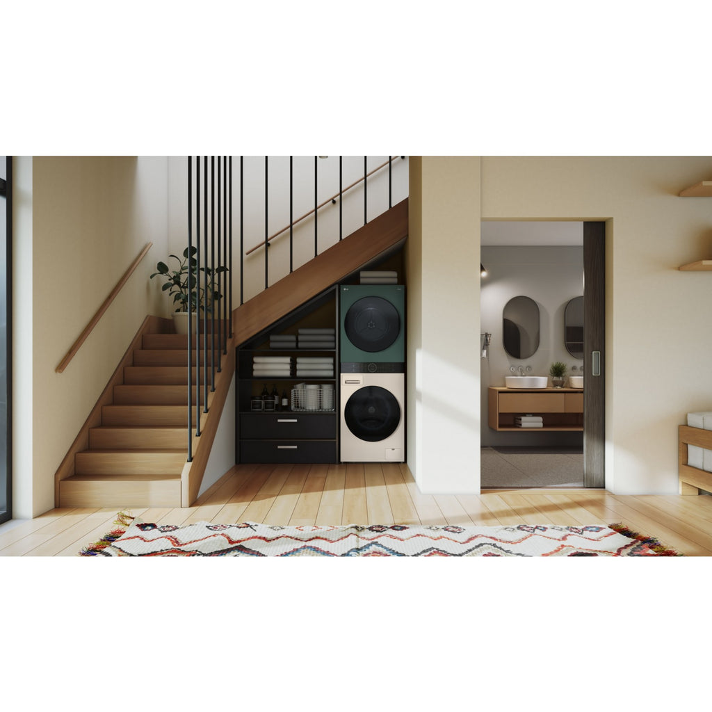 Lave linge séchant hublot LG F214WT8GRBE - 12/10 kg - 1400 tr/min - Moteur direct drive - TurboWash - Vapeur - Connecté