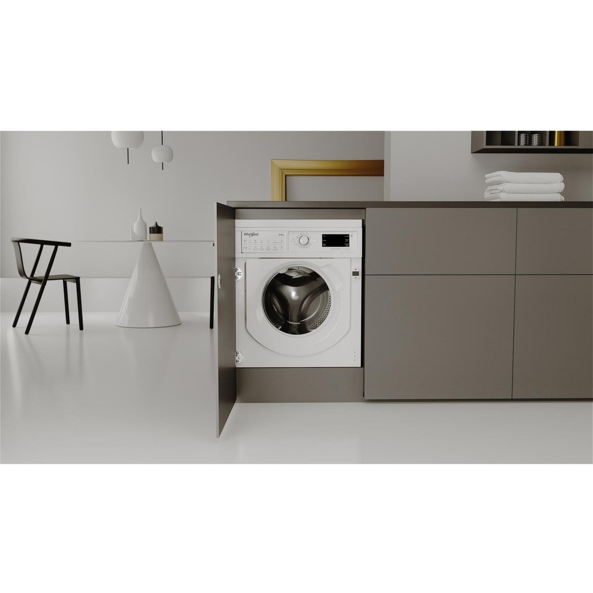 Lave linge séchant hublot encastrable WHIRLPOOL BIWDWG96146FR - 9/6 kg - 1400 tr/min - Classe D - Moteur induction