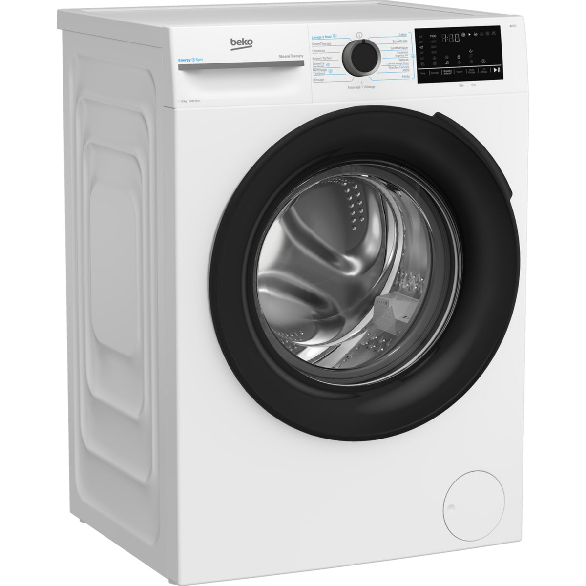Lave linge hublot BEKO BM3WFT412411B - 12 kg - 1400 tr/min - Classe A - Moteur induction