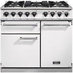 Piano de cuisson gaz FALCON Semi Pro DELUXE 100 BLANC NICKEL BROSSÉ