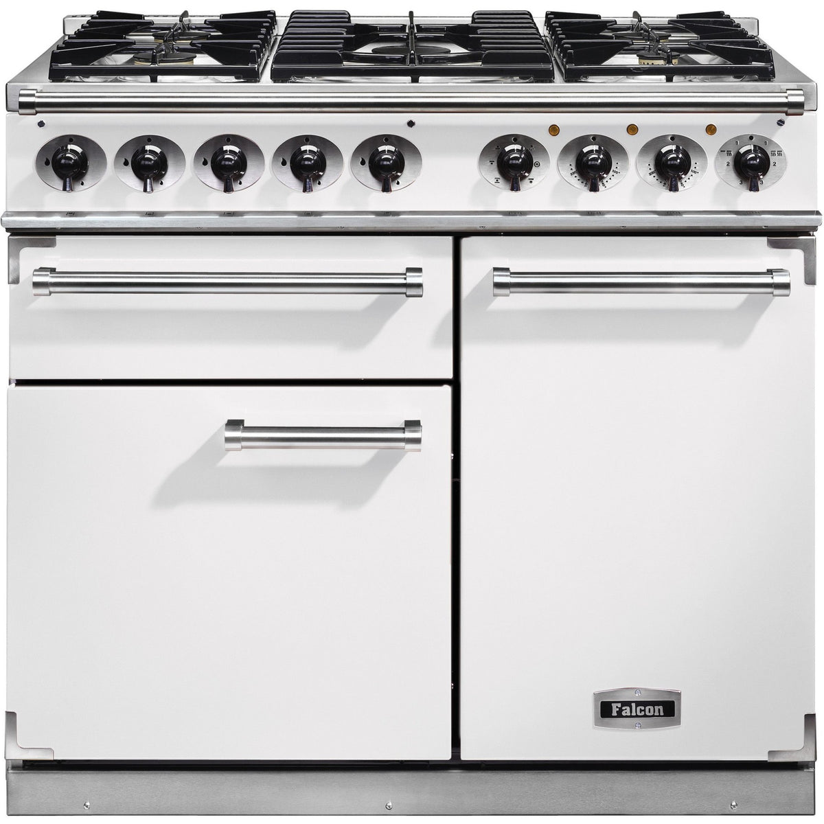 Piano de cuisson gaz FALCON Semi Pro DELUXE 100 BLANC NICKEL BROSSÉ