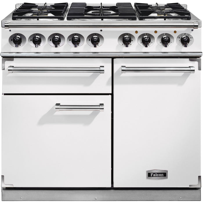 Piano de cuisson gaz FALCON Semi Pro DELUXE 100 BLANC NICKEL BROSSÉ
