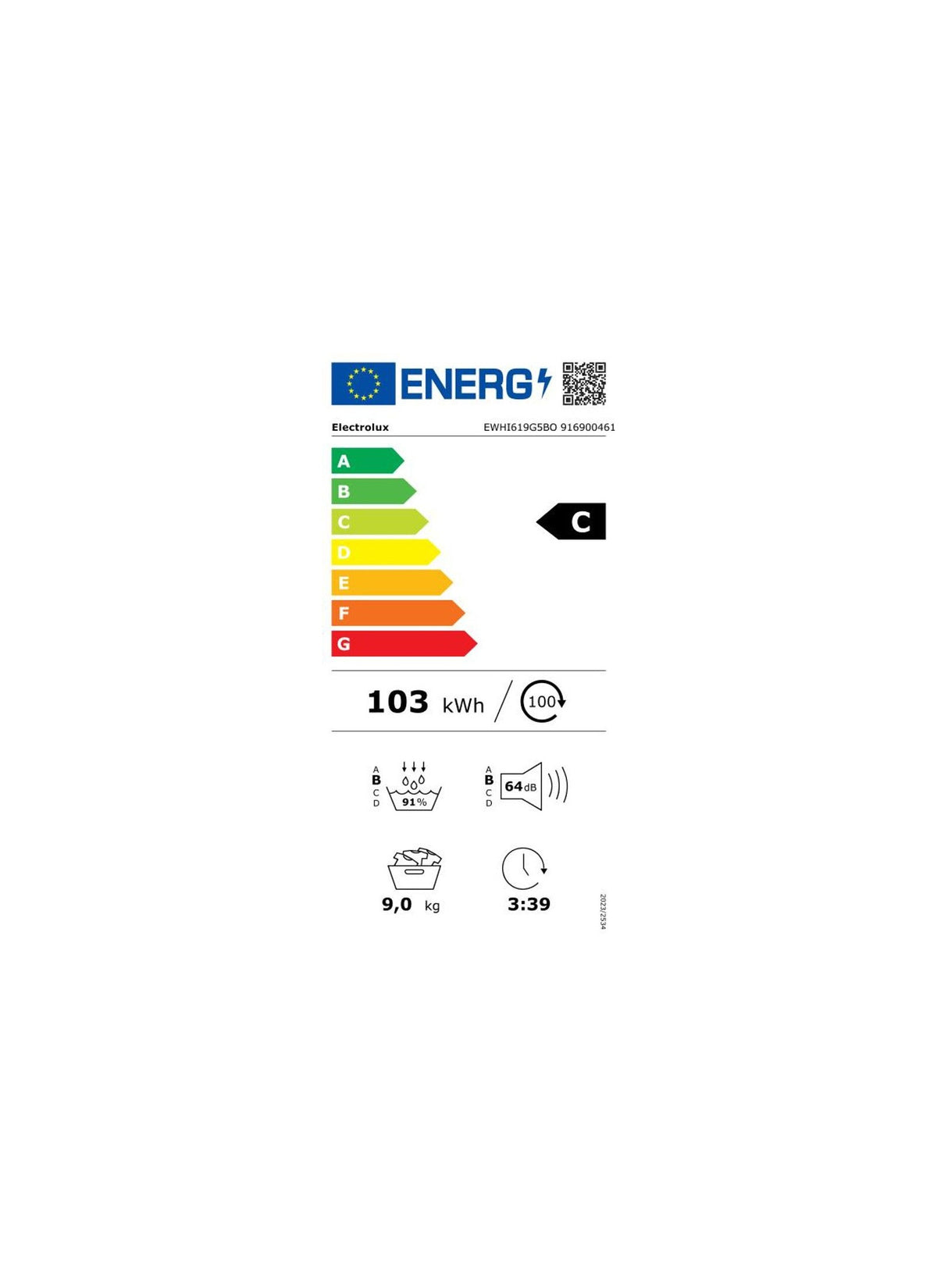 Sèche linge pompe à chaleur ELECTROLUX EWHI619G5BO